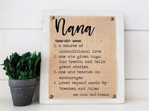 Personalized Nana T Definition Sign For Grandma Etsy Nana Ts