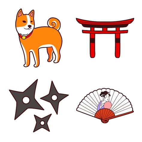 Premium Vector Cute Icon Of Japanese Asian Japanese Culture Elements Illustration Of Japanese