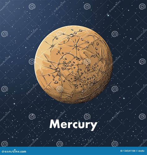 Mercury Detailed Structure With Layers Vector Illustration Outer Space