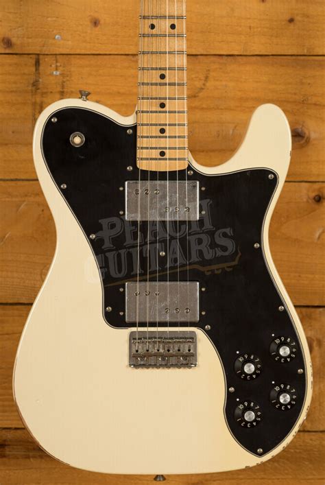 Fender Vintera Road Worn 70s Tele Deluxe Olympic White Peach Guitars