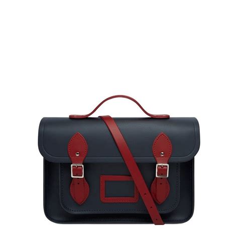 Inch Batchel With Magnetic Closure Navy Red Satchel Satchel