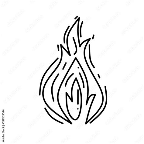 Hand Drawn Flames Doodle Set Collection Of Pen Ink Pencil Drawing