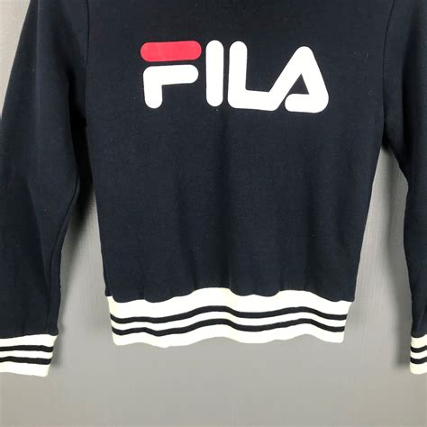 Fila Hoodie Women Medium Vintage 90s Fila Sweater Big Logo Etsy