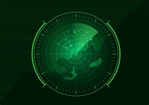 Vector Green Radar In Searching On Black Background 11058810 Vector Art