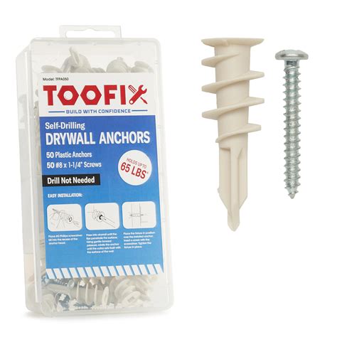 Buy Toofix Self Drilling Drywall Anchor Kit Wall Anchors And Screws