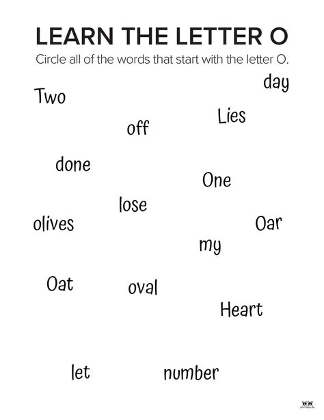 Letter O Worksheets - 50 FREE Printables | Printabulls