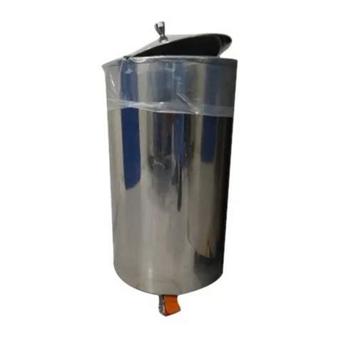 Open Top Silver Industrial Stainless Steel Dustbin Material Grade Ss