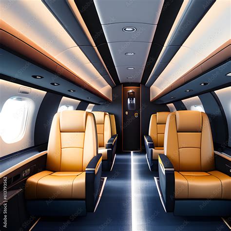 Luxurious First Class Business Class Seats On An Airplane For A Vacation Or Corporate Flight