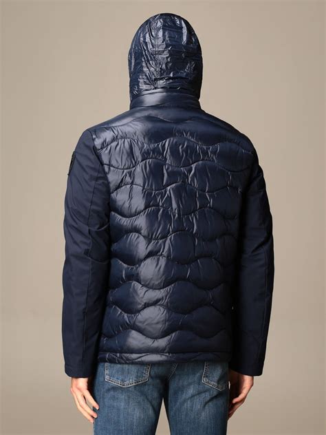 Blauer Outlet Down Jacket In Wave Quilted Nylon Jacket Blauer Men