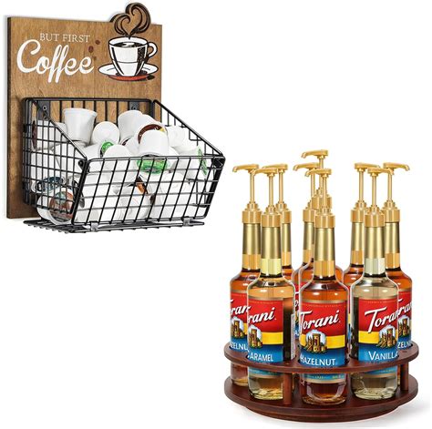 Amazon Thygiftree Rotating Coffee Syrup Organizer Bottles Coffee