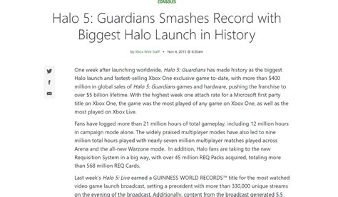 Senjutsu Sage On Twitter Halo 5 Was The Fastest Selling Xbox One