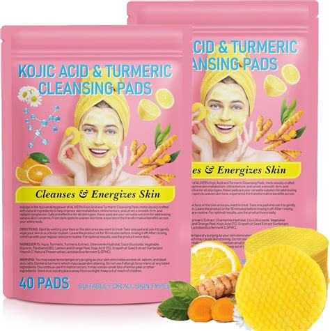 Turmeric Kojic Acid Cleansing Pads Turmeric Exfoliating Face Scrub Pads For Deep