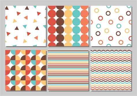 Premium Vector Set Of Retro Geometry Shapes Patterns