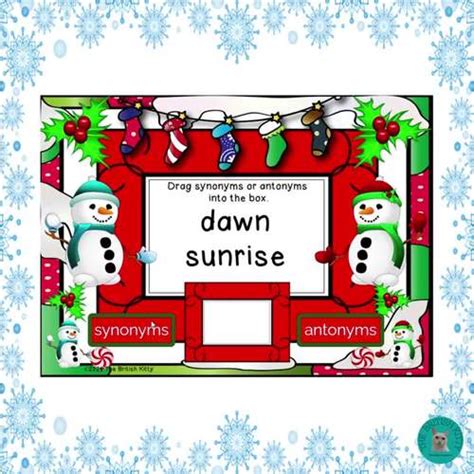 Christmas Snowman Synonyms And Antonyms Winter Boom Cards By The