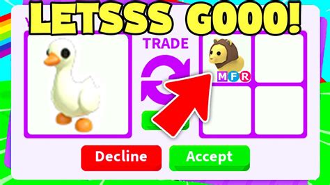 Trading New Goose For Mega Lion Adopt Me Youtube