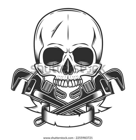 Vintage Skull Without Jaw Body Shop Stock Vector Royalty Free