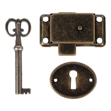 Easy Installation Antique Vintage Style Bronze Cabinet Door Locks Pack