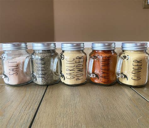 Customizable Spice Jars Mini Mason Jars Spice Rack Organization Home