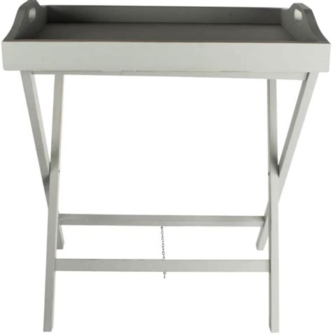 Folding Butler Tray Table Distressed Grey