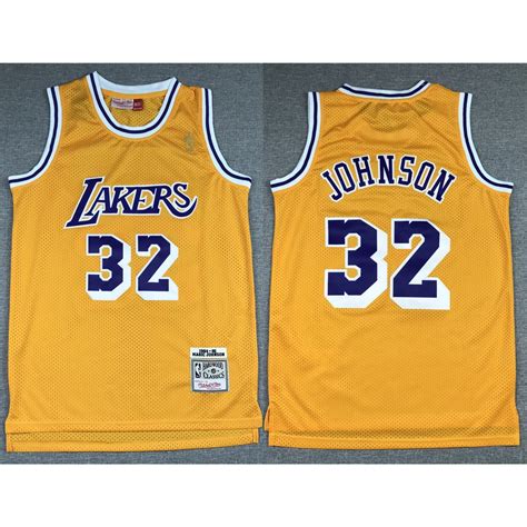 Original Los Angeles Lakers Bordado Camiseta De Basquete Camisa 32