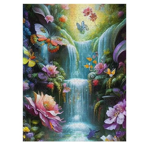 Great Jigsaw Puzzles For Adults 500 Piece Waterfall Butterfly Puzzles