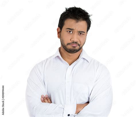 Skeptical Grumpy Young Business Man Worker Boss Foto De Stock