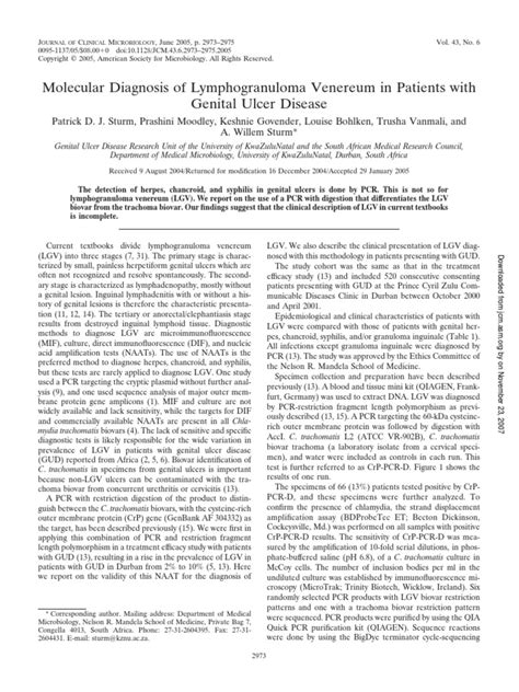 Molecular Diagnosis of Lymphogranuloma Venereum in Patients With | Clitoris | Labia