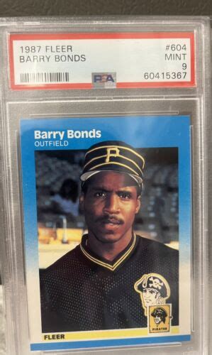 Fleer Barry Bonds Rookie Card Psa Pittsburgh Pirates