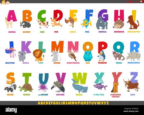 Dessin Anim Illustration De L Ensemble Color De L Alphabet Avec