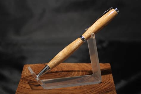 Chrome Camphor Laurel Slimline Ballpoint Pen Sdf Woodworks