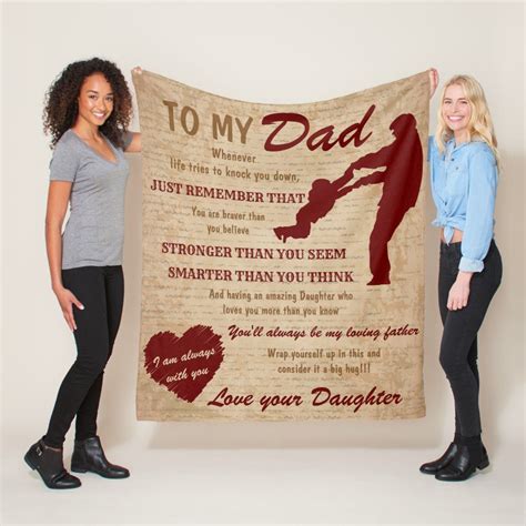 Dad With Daughter Father Day Fleece Blanket In 2021 Dad