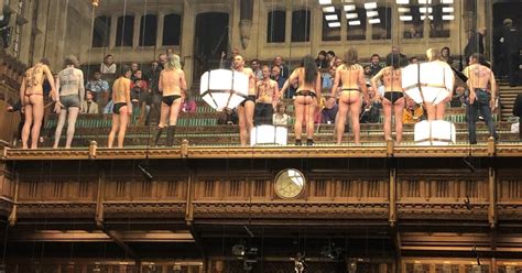 Semi Naked Climate Change Protesters Cause A Stir In Brexit Debate