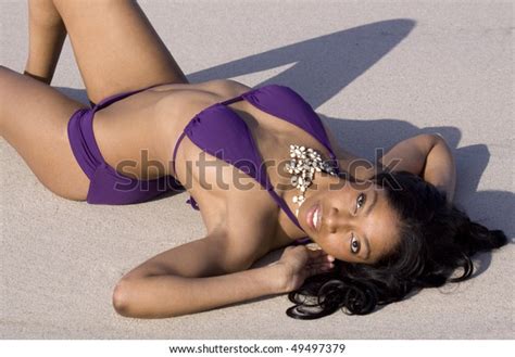 Sexy African American Woman On Beach Stock Photo Edit Now 49497379