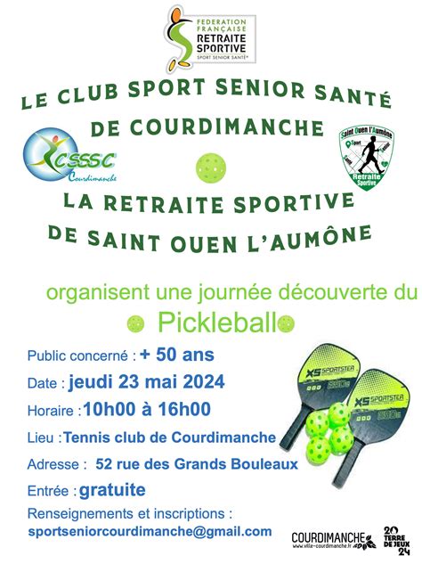 Journ E D Couverte Du Pickleball Ville De Courdimanche