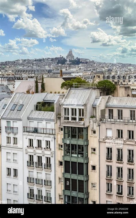 Parigi Vista Aeriala Della Citt Con Montmartre E La Basilica Del