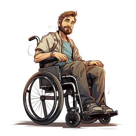 Premium Ai Image Man In Manual Wheelchair D Cartoon Illustraton On White