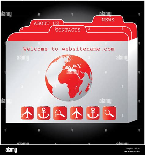 red website design template, vector Stock Photo - Alamy