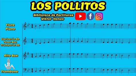 LOS POLLITOS Canción Infantil Biblioteca de Partituras Descarga