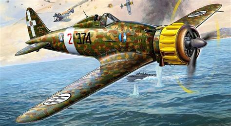 Macchi MC 200 Saetta Art Italian Air Force Macchi MC 200 Saetta