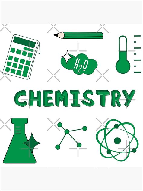 Kelly Green Chemistry Subject Sticker Pack Poster By The Goods