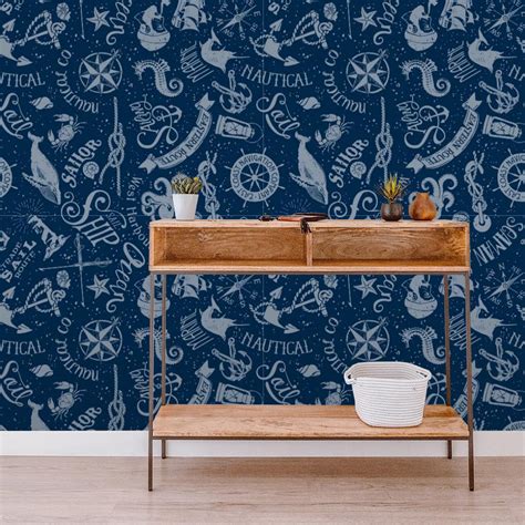 Navy Blue Nautical Theme Wallpaper Custom Wallpapers By Wallvy