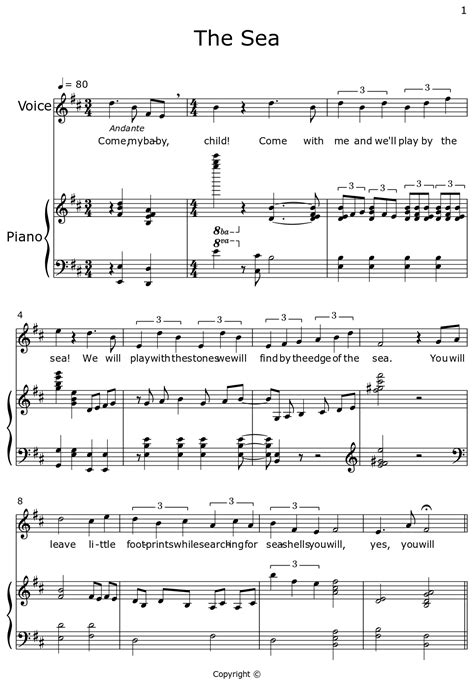 The Sea Sheet Music For Violin Piano