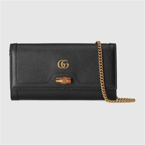 Gucci Diana Chain Wallet In Black Leather GUCCI SI