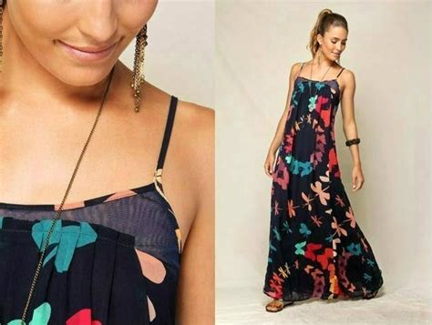 Brech E Bazar Da Mamy Vestido Farm Circuito Borboleta Longo