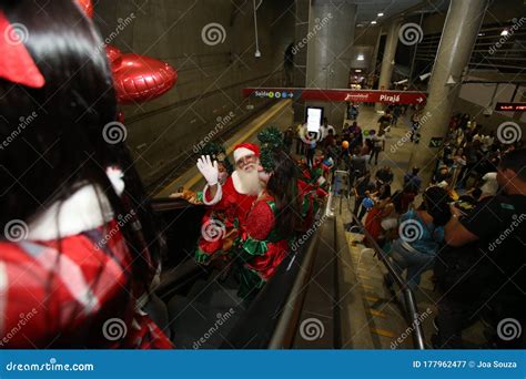 Arrival Of Santa Claus In Shopping Mall Editorial Photography Image