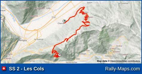 SS 2 Les Cols Stage Map Rallye International Du Valais 2019 SRM