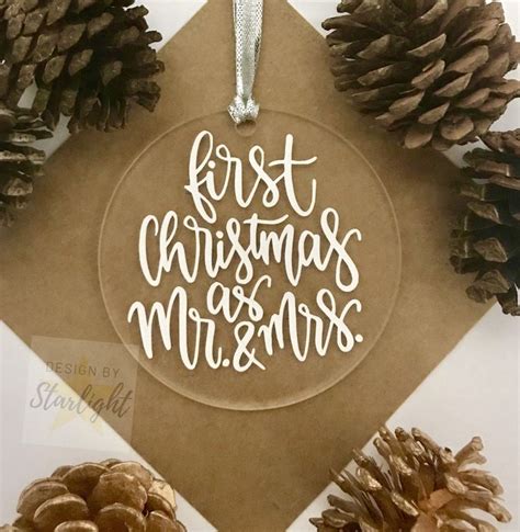 First Christmas As Mr Mrs Christmas Ornament Acrylic Ornament Clear