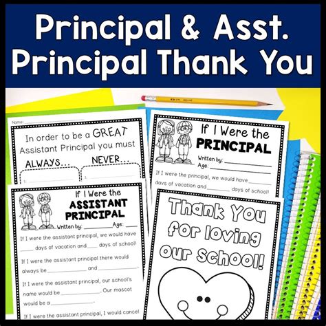 Principal And Assistant Principal Appreciation Note Thank You Card For Principals T For