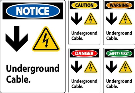 Danger Sign Underground Cable Sign Vector Art At Vecteezy