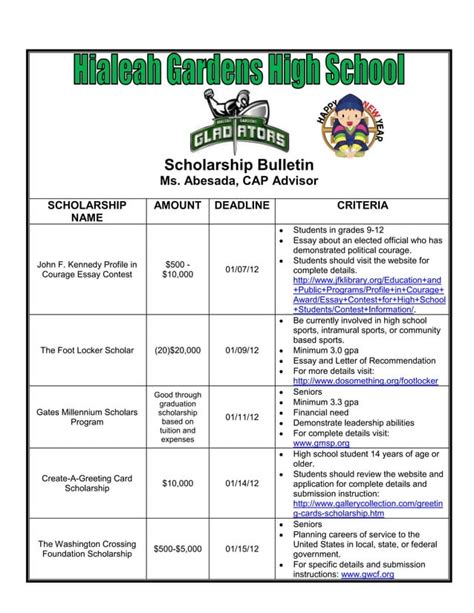 January12scholarship Bulletin PDF